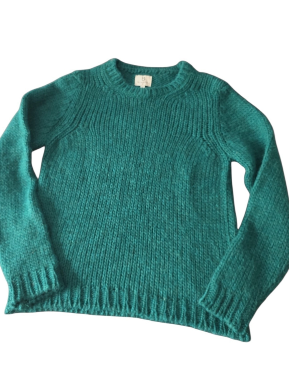 Benedetta B. Italian Alpaca Wool Blend Chunky Knit Sweater Green Size L